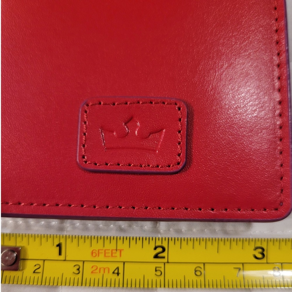 Baekgaard Card Keeper Wallet Solid Red Plum Purple Colorblock Cute Vera Bradley - Picture 6 of 8